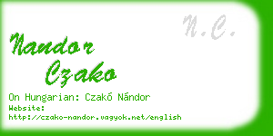 nandor czako business card